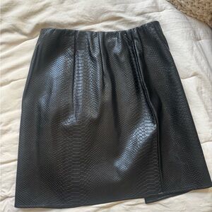 J.O.A. Black Faux Snakeskin Mini Skirt